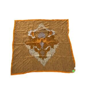 Pertegaz Women's Brown 100 %Silk Square Scarf